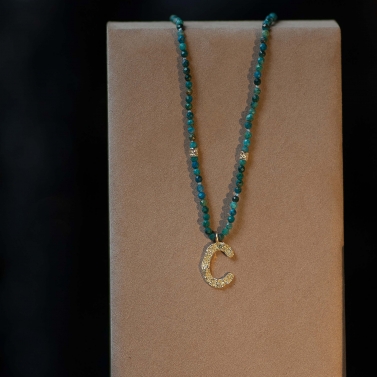 ISABEL GUARCH NOMS GOLD AND TURQUOISE NECKLACE